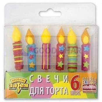 Свечи для торта на пиках Свеча, 5шт