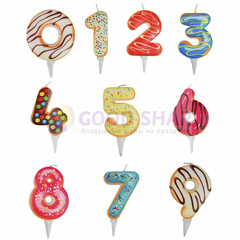 Свеча в торт - цифра "Пончик"