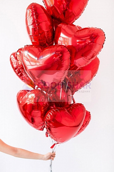 Набор фольгированных шаров "15 красных сердец" Набор фольгированных шаров "15 красных сердец"