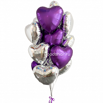 Набор из 13-ти фольгированных сердец