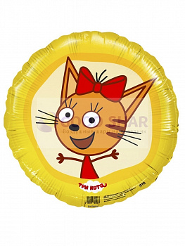 Шар фольгированный круг "Три кота Карамелька" Шар фольгированный круг "Три кота Карамелька"