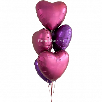 Набор 5 фольгированных сердец любого цвета Набор 5 фольгированных сердец любого цвета