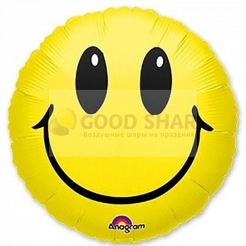 Шар фольгированный 18" "Смайлик улыбка" Шар фольгированный 18" "Смайлик улыбка"