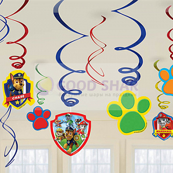 Спираль Щенячий Патруль 46-60см 12шт Спираль Щенячий Патруль 46-60см 12шт