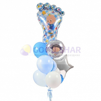 Фонтан воздушных шаров на выписку для мальчика № 443