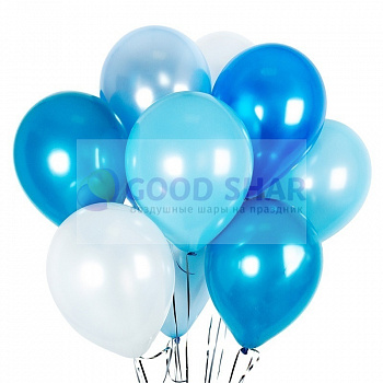 Латексные шарики ассорти гамма "Синий микс"