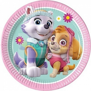 Тарелка Щенячий Патруль розовая  20см 8шт Тарелка Щенячий Патруль розовая  20см 8шт