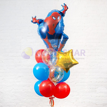 Набор шаров № 411 "Букет с Человеком-пауком" Набор шаров № 411 "Букет с Человеком-пауком"