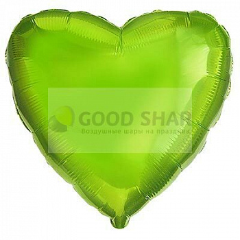 Шар фольгированный 18"  Сердце LimeGreen металлик Шар фольгированный 18"  Сердце LimeGreen металлик
