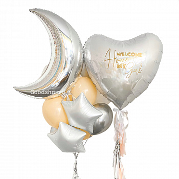 Набор воздушных шаров на выписку для девочки № 855