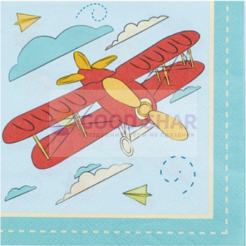Салфетка "Самолётики" 25см. 12шт.