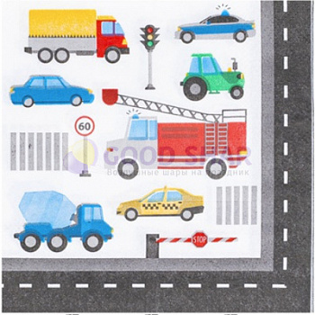 Салфетка Машинки 25см 12шт