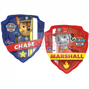 Шар фольгированный фигурный "Эмблема Щенячий патруль. Чейз и Маршалл" Шар фольгированный фигурный "Эмблема Щенячий патруль. Чейз и Маршалл"