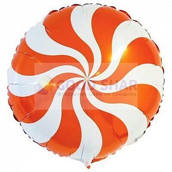 Шар фольгированный 18" Круг Леденец оранжевый Шар фольгированный 18" Круг Леденец оранжевый