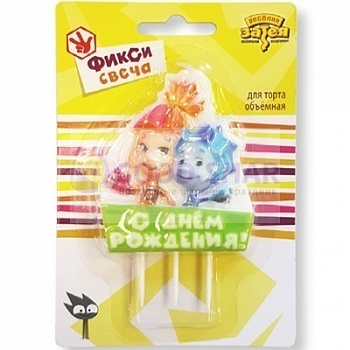 Свеча для торта Фиксики С Днем Рождения