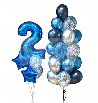 Набор воздушных шаров "Большой фонтан с цифрой"