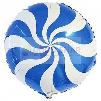 Шар фольгированный 18" Круг Леденец синий Шар фольгированный 18" Круг Леденец синий