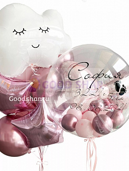 Набор воздушных шаров на выписку для девочки № 845