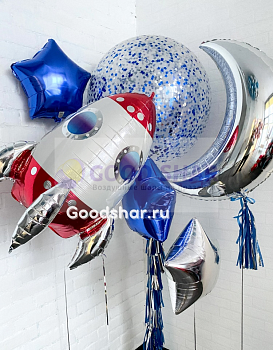 Фонтан из воздушных шаров "На Луне" № 469