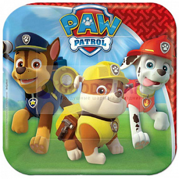 Тарелка Щенячий Патруль квадрат 17 см/8 шт Тарелка Щенячий Патруль квадрат 17 см/8 шт