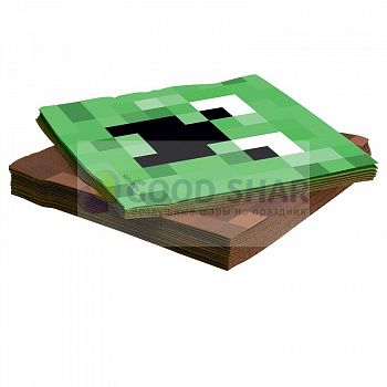 Салфетки Пиксели  33*33 см 20 штук "Майнкрафт"