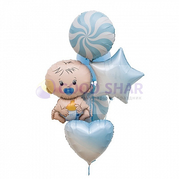 Набор воздушных шаров на выписку для мальчика № 105