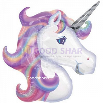 Шар фольгированный "Единорог фиолетовый"