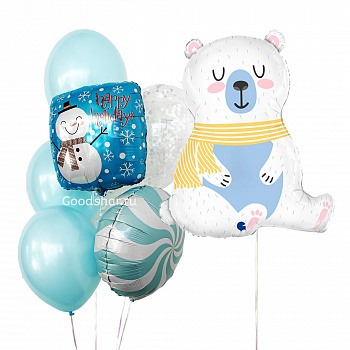 Набор воздушных шаров Новогодний "Северный мишка" № 864