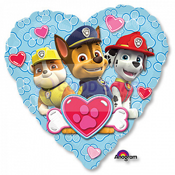 Шар фольгированный 18"  "Щенячий патруль" сердце Шар фольгированный 18"  "Щенячий патруль" сердце