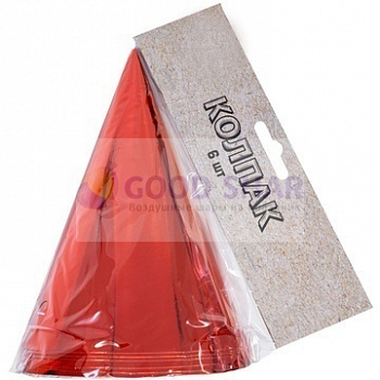 Колпак красный блеск 6шт