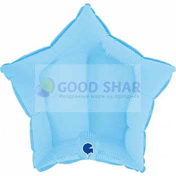 Шар фольгированный 18" Звезда Matte Blue пастель Шар фольгированный 18" Звезда Matte Blue пастель