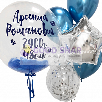 Набор воздушных шаров на выписку для мальчика № 450