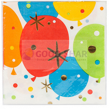 Салфетка Шары Конфетти 25см 6шт