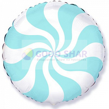 Шар фольгированный 18" Круг Леденец Голубой Шар фольгированный 18" Круг Леденец Голубой