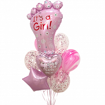 Набор воздушных шаров на выписку для девочки № 471