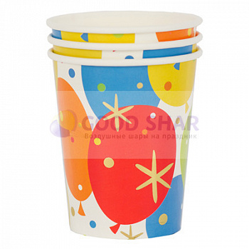 Стакан Шары Конфетти 250мл 6шт