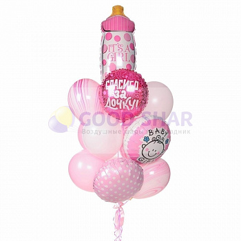 Набор воздушных шаров на выписку для девочки № 210