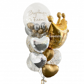 Набор воздушных шаров Бабблс с короной № 823