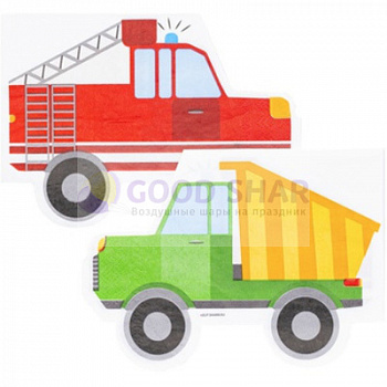 Салфетка фигурная Машинки 33см 12шт