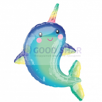 Шар фольгированный "Дельфин с радужным рогом" Шар фольгированный "Дельфин с радужным рогом"