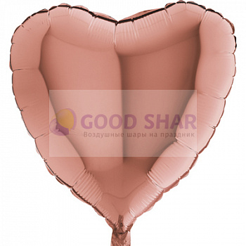 Шар фольгированный 18" Сердце RoseGold Шар фольгированный 18" Сердце RoseGold