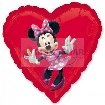Шар фольгированный Минни Маус сердце Шар фольгированный Минни Маус сердце