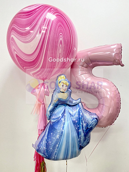 Набор воздушных шаров "Принцесса Дисней Золушка с цифрой" № 468