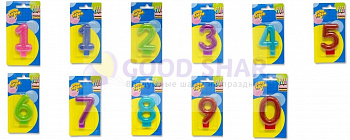 Свечи-цифры блестящие в ассорт.