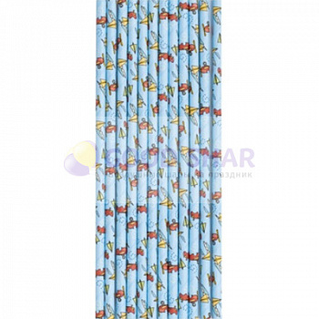 Трубочка д/коктейлей "Самолётики" 12 шт