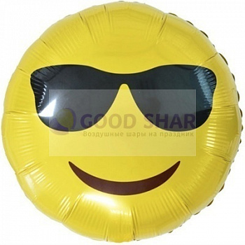 Шар фольгированный 18" "Смайлик в очках" Шар фольгированный 18" "Смайлик в очках"