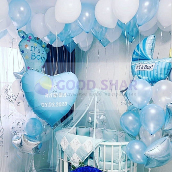 Набор воздушных шаров на выписку для мальчика № 437