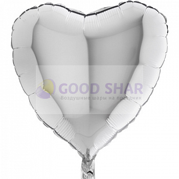 Шар фольгированный 18" Сердце Silver металлик Шар фольгированный 18" Сердце Silver металлик