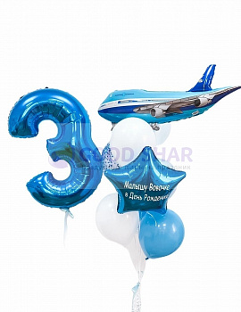 Набор воздушных шаров с самолетом № 151
