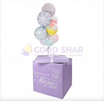 Коробка-сюрприз с воздушными шарами маме № 721
